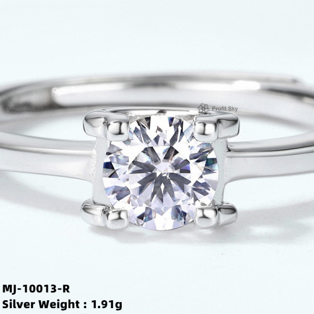 Vintage Filigree Moissanite Silver Ring