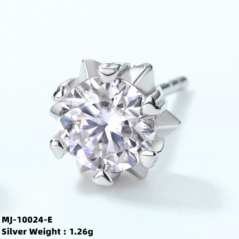 Radiant Moissanite Flower Studs Earrings