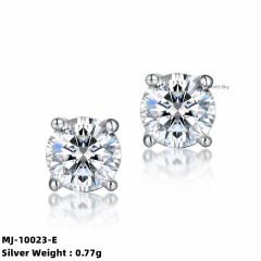Moissanite and White Gold Stud Earrings