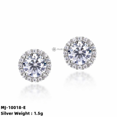 Moissanite Halo Stud Earrings