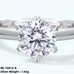 Sterling Silver Moissanite Cluster Ring