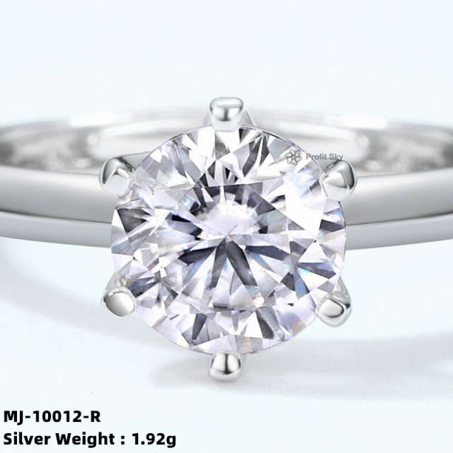 Sterling Silver Moissanite Cluster Ring