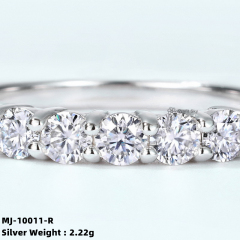Sterling Silver Moissanite Cluster Ring