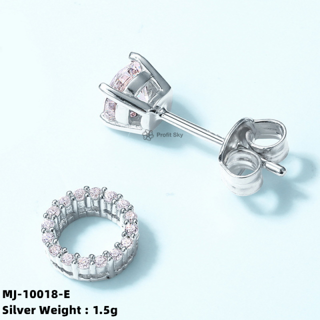 Moissanite Halo Stud Earrings