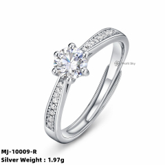 Princess-Cut Moissanite Silver Engagement Ring