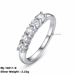 Sterling Silver Moissanite Cluster Ring