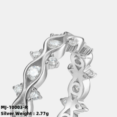 Vintage-Inspired Sterling Silver Moissanite Diamond Ring