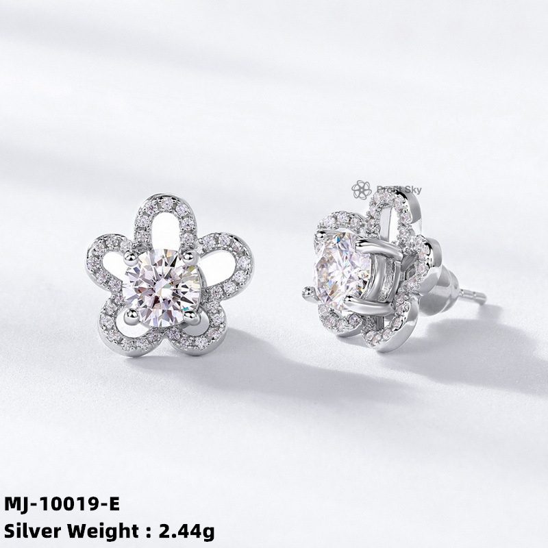 Moissanite Halo Stud Earrings