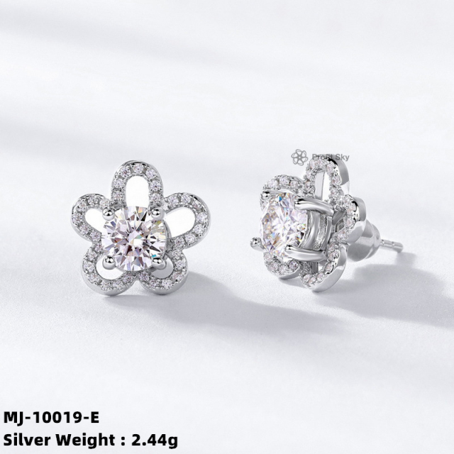 Moissanite Halo Stud Earrings