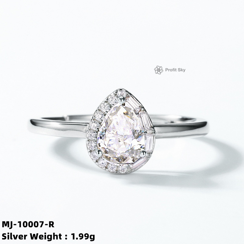 Sterling Silver Moissanite Eternity Band