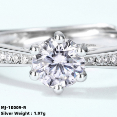 Princess-Cut Moissanite Silver Engagement Ring