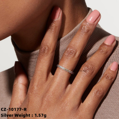 Cubic Zirconia Sterling Silver Halo Ring