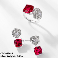 Ruby and Silver Vintage Filigree Ring