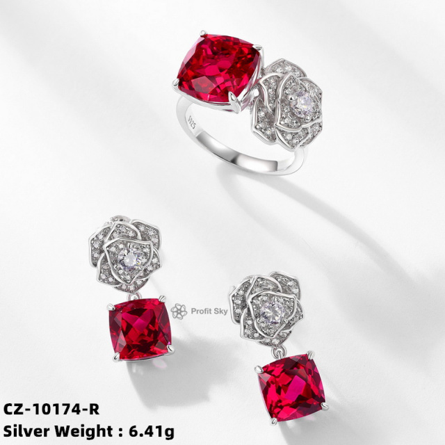 Ruby and Silver Vintage Filigree Ring