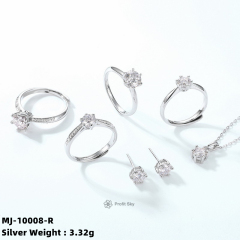 Sterling Silver Moissanite Eternity Band