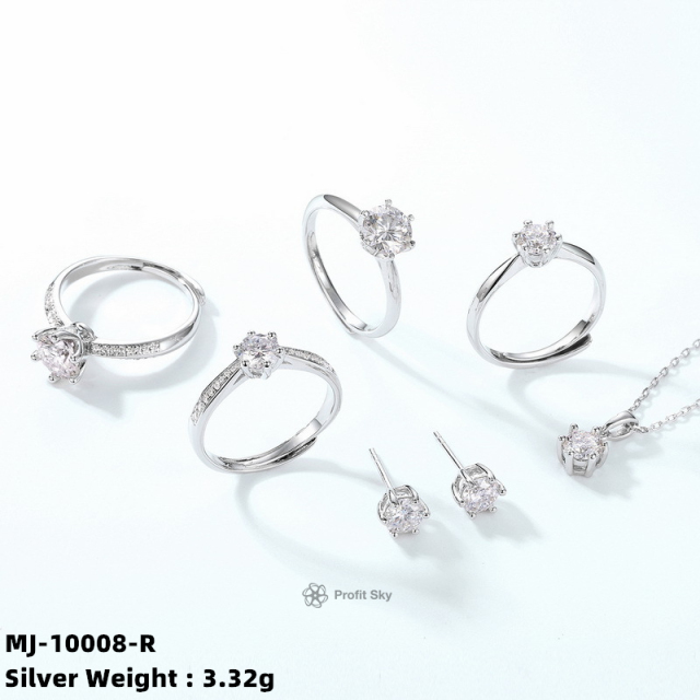 Sterling Silver Moissanite Eternity Band