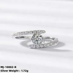 Sterling Silver Moissanite Solitaire Engagement Ring