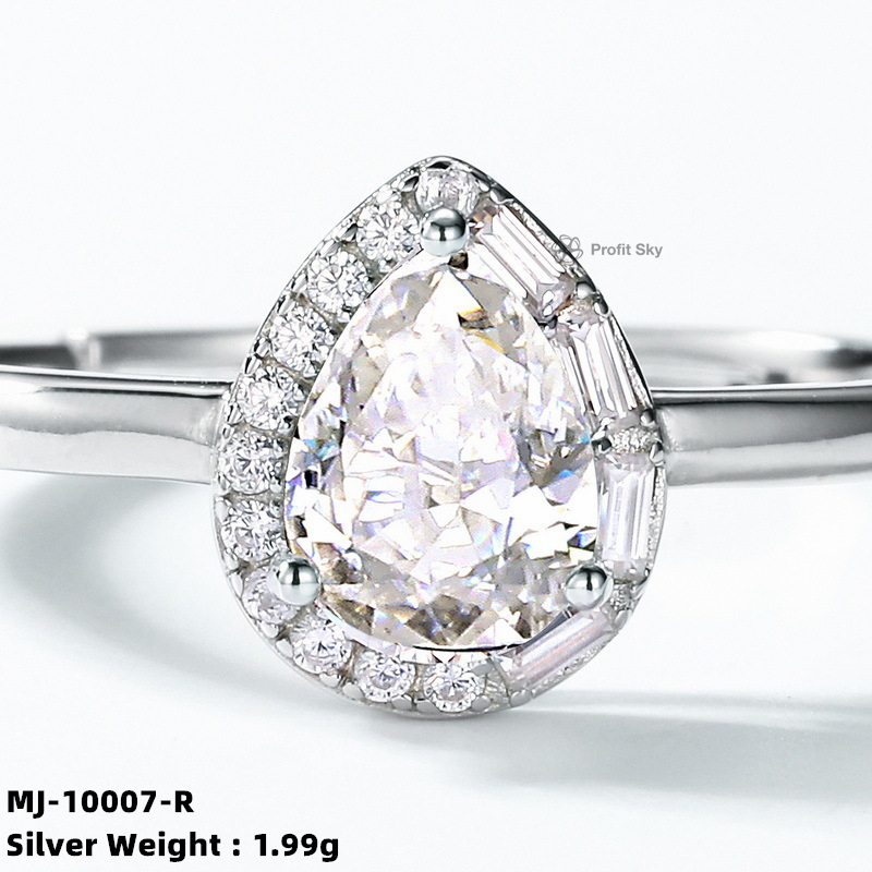 Sterling Silver Moissanite Eternity Band