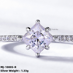 Sterling Silver Moissanite Wedding Ring Set
