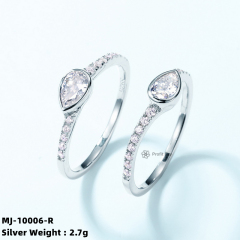 Classic Round Cut Moissanite Silver Ring