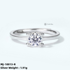Art Deco Style Moissanite Sterling Silver Ring