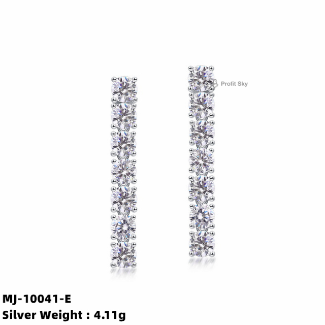 Moissanite Cluster Stud Earrings