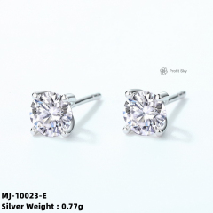 Moissanite and White Gold Stud Earrings
