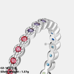 Cubic Zirconia Sterling Silver Halo Ring