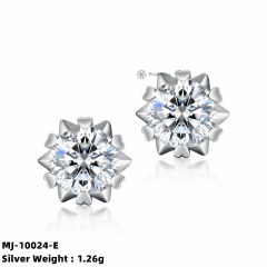 Radiant Moissanite Flower Studs Earrings