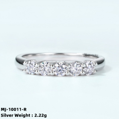 Sterling Silver Moissanite Cluster Ring