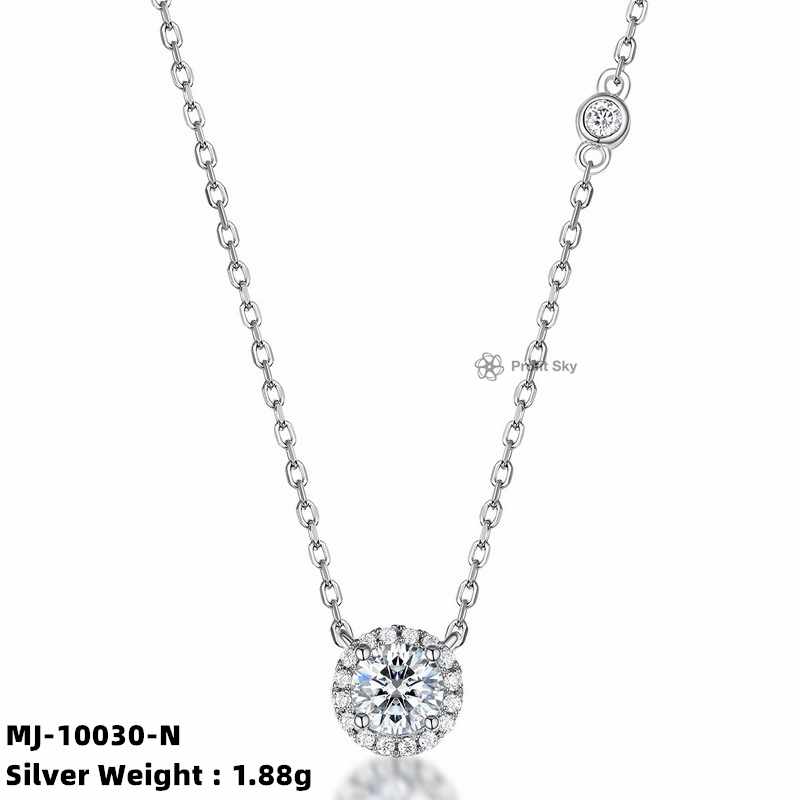 Princess-Cut Moissanite Diamond Necklace
