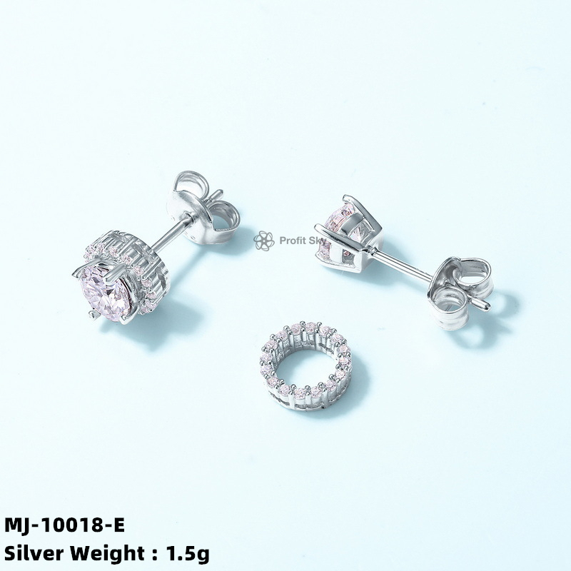 Moissanite Halo Stud Earrings