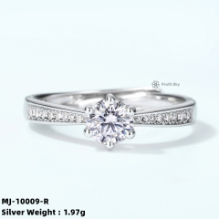 Princess-Cut Moissanite Silver Engagement Ring
