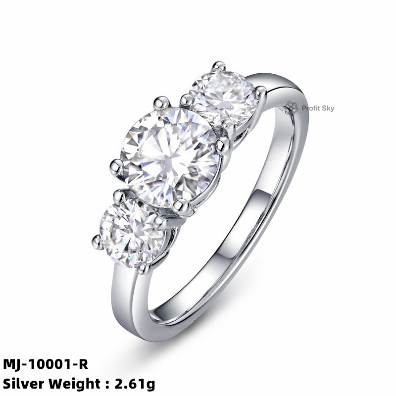 Bezel-Set Moissanite Sterling Silver Ring