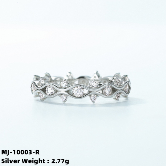 Vintage-Inspired Sterling Silver Moissanite Diamond Ring