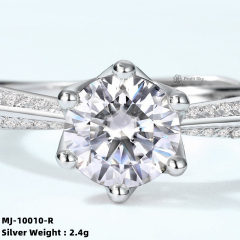Emerald-Cut Moissanite Silver Statement Ring