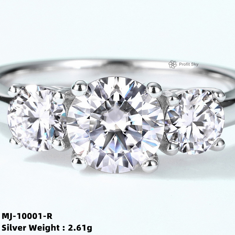Bezel-Set Moissanite Sterling Silver Ring