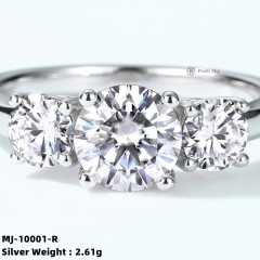 Bezel-Set Moissanite Sterling Silver Ring