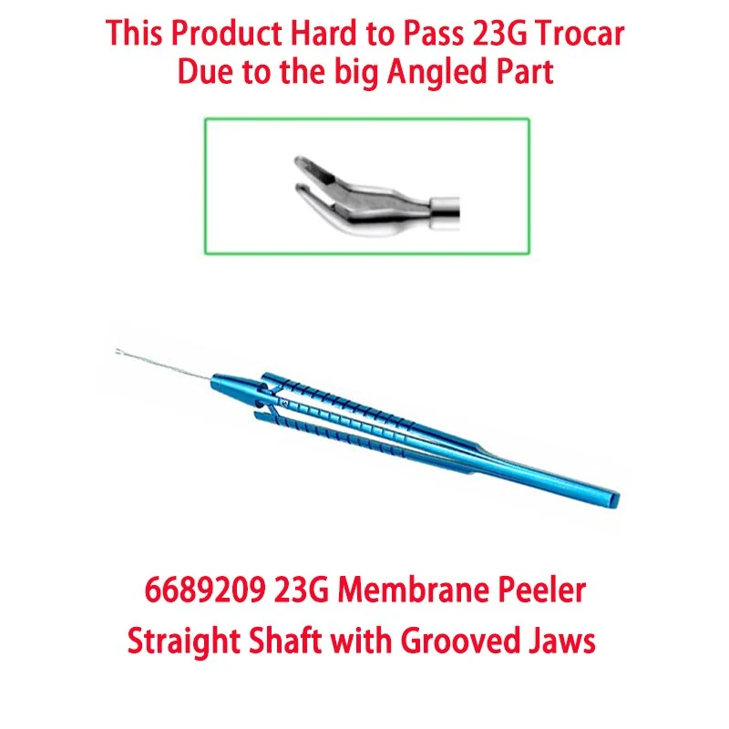 23G Capsulorhexis Forceps Retinal Forceps Gripping Serrated Forceps Membrane Peeler Pick and Peel ILM end gripping  23G Scissors