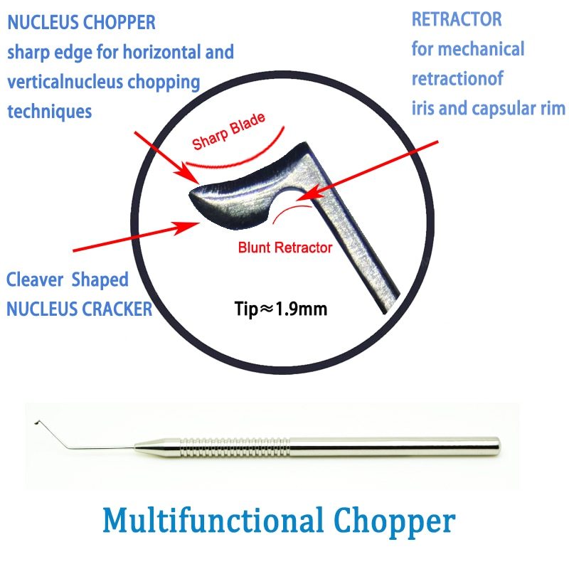 Phaco Chopper Nagahara Chopper Seibel Rosen Minardi Quick Claw Cleaver Offset 45° Ophthalmology Instruments Ophthalmic Surgical