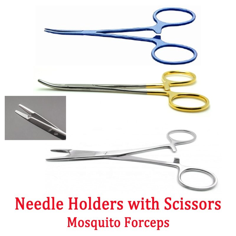 Needle Holder with Scissors Halstead Hemostatic Mosquito Forcep Hartmann Hemostatic Mosquito Forceps Ophthalmic Tweezer