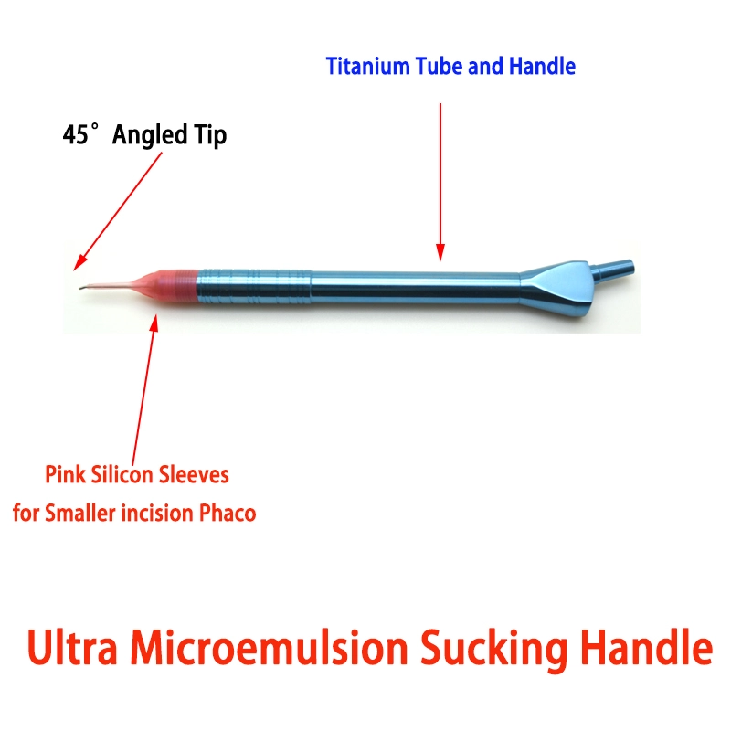 IA Handpiece Coaxial  2.2mm Incision Titanium Ultra Microemulsion Sucking Handle Ophthalmic  Pink Sleeves