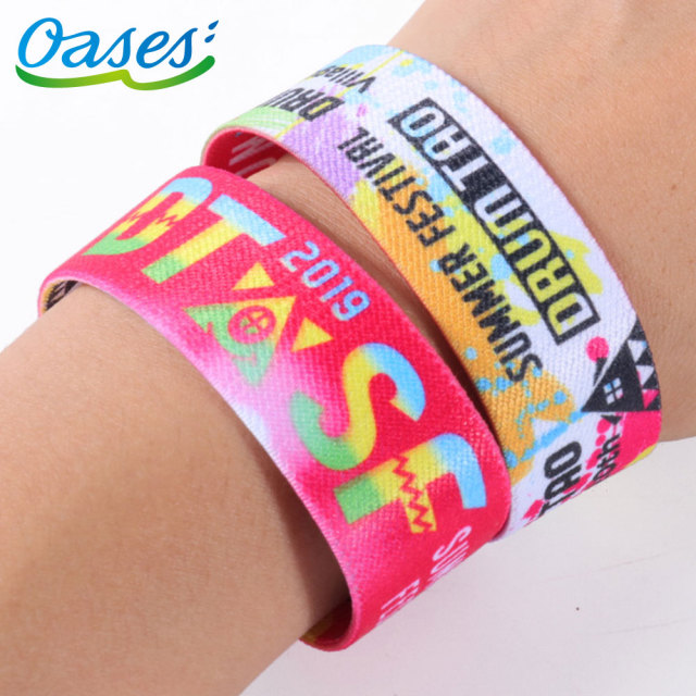 Custom Polyester RFID Elastic Wristbands for Festival Or Event