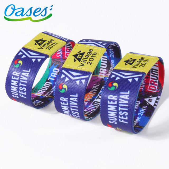 Custom Polyester RFID Elastic Wristbands for Festival Or Event