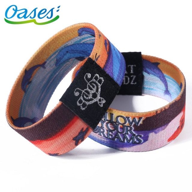 Custom Polyester RFID Elastic Wristbands for Festival Or Event
