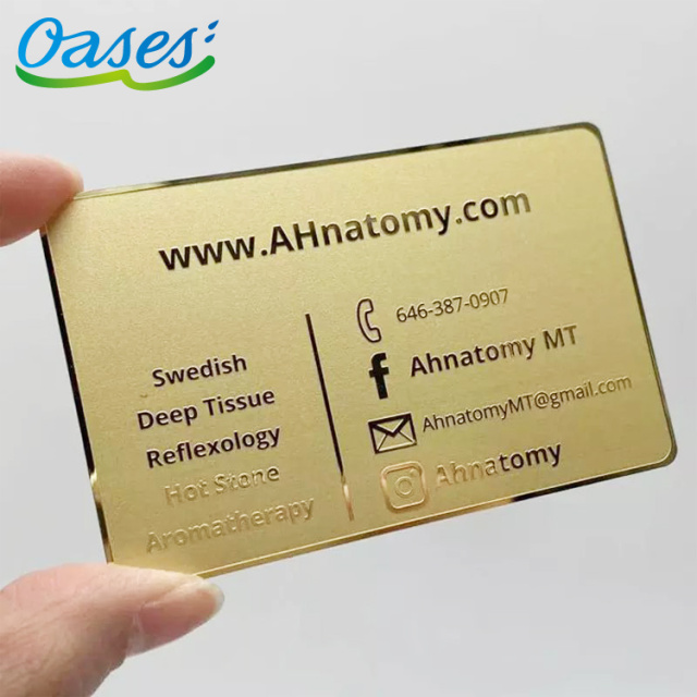 304 Stainless Steel Golden Color Metal Business Card