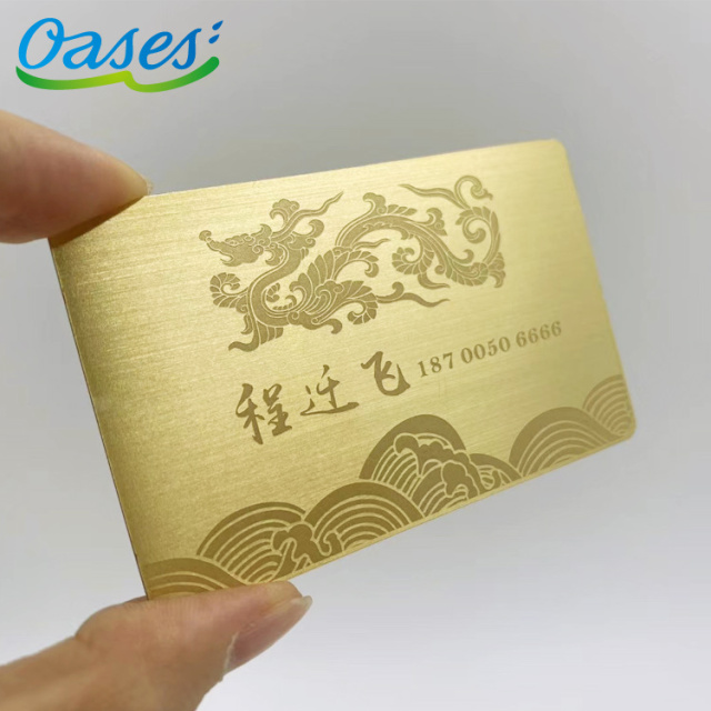 304 Stainless Steel Golden Color Metal Business Card