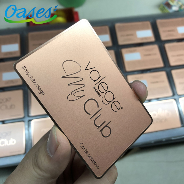 Rose Gold Finish Metal Business Cards