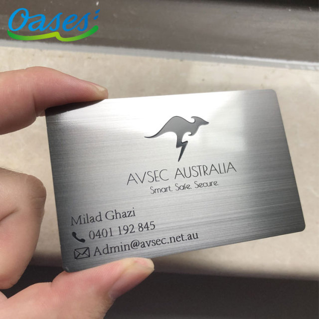 Gunmetal Finish Metal Business Cards