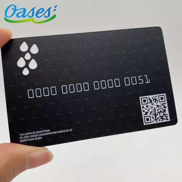 Matte Black Stainless Steel Business Card With QR Code